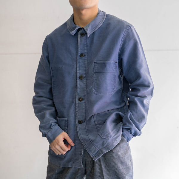 1960-70s France faded blue moleskin jacket 'Adolphe Lafont'