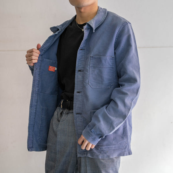 1960-70s France faded blue moleskin jacket 'Adolphe Lafont'