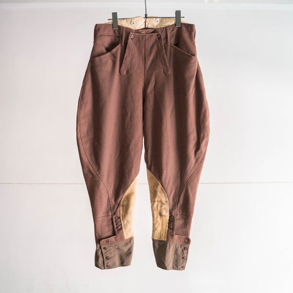 1940s US brown color corduroy jodhpurs pants -good details-