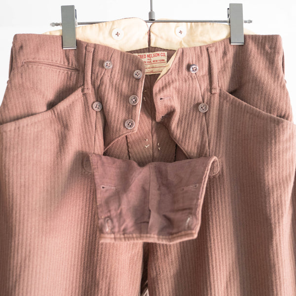 1940s US brown color corduroy jodhpurs pants -good details-