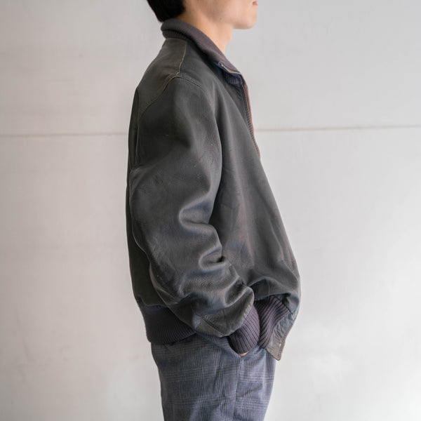 1980-00s German military pilot leather jacket -civilian type-