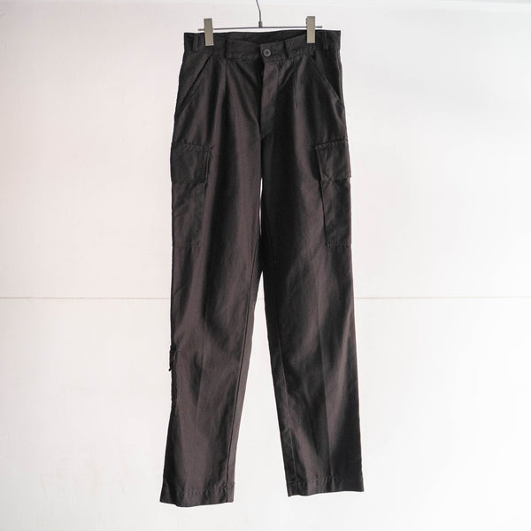 1970-90s Dutch military knife pocket cargo pants -black dyed- 'dead stock'