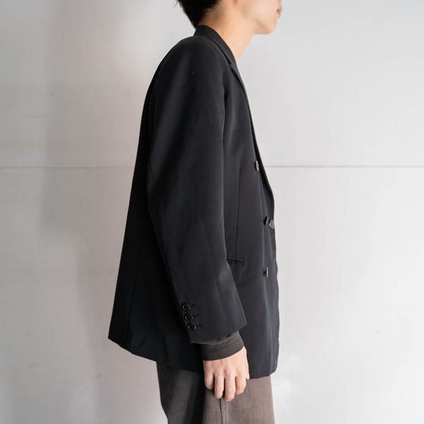 1970s Japan vintage black double breasted tailored jacket -1