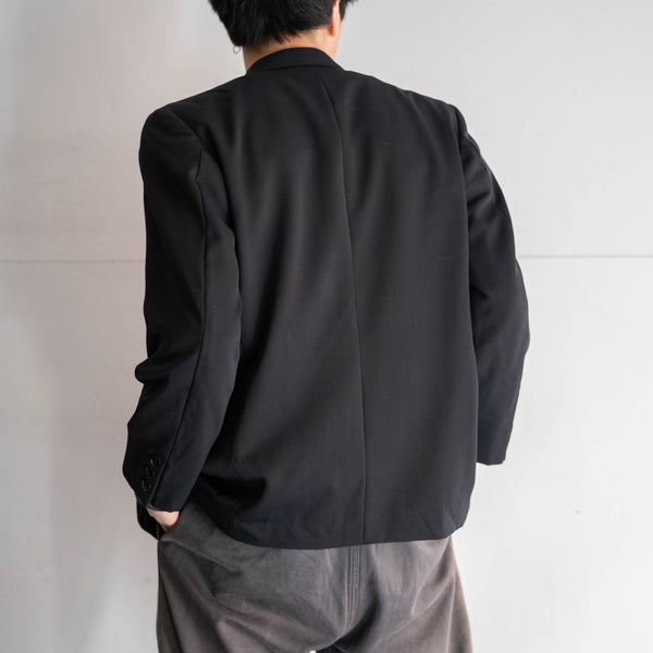 1970s Japan vintage black double breasted tailored jacket -1