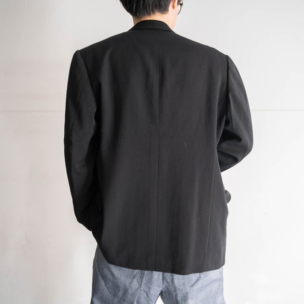 1970s Japan vintage black double breasted tailored jacket -2