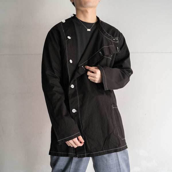 1980-90s Italian military chef jacket -black dyed- ‘dead stock’ -1
