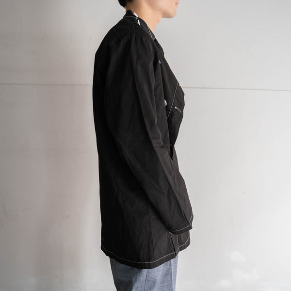 1980-90s Italian military chef jacket -black dyed- ‘dead stock’ -1