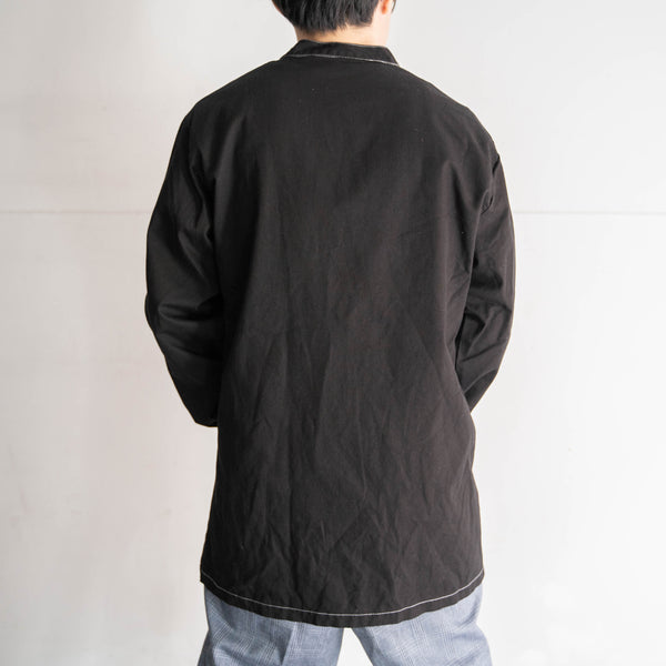1980-90s Italian military chef jacket -black dyed- ‘dead stock’ -1