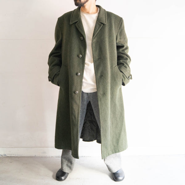 1970-80s Austria dark green color loden coat