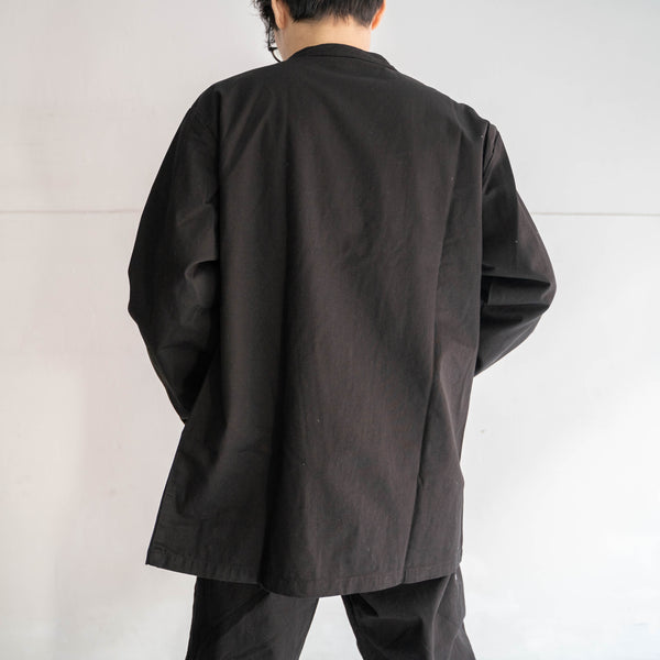 1980-90s Italian military chef jacket -black dyed- ‘dead stock’ -2