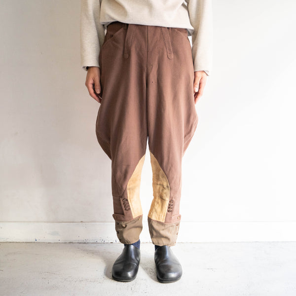 1940s US brown color corduroy jodhpurs pants -good details-