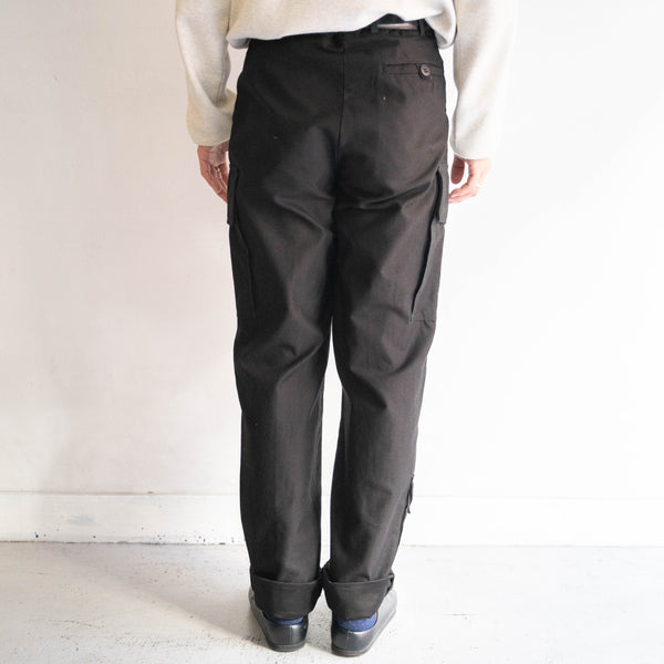 1970-90s Dutch military knife pocket cargo pants -black dyed- 'dead stock'