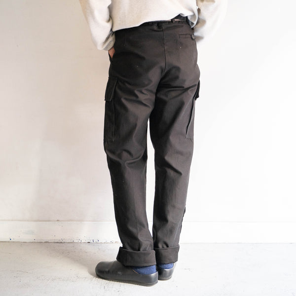 1970-90s Dutch military knife pocket cargo pants -black dyed- 'dead stock'