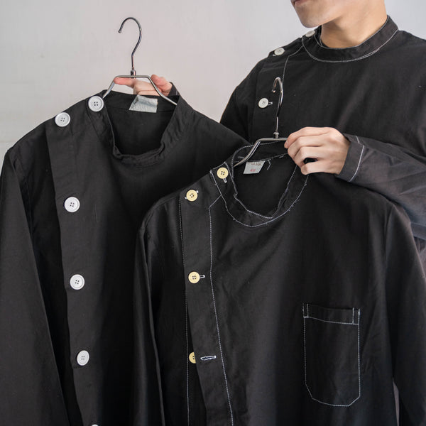 1980-90s Italian military chef jacket -black dyed- ‘dead stock’ -2