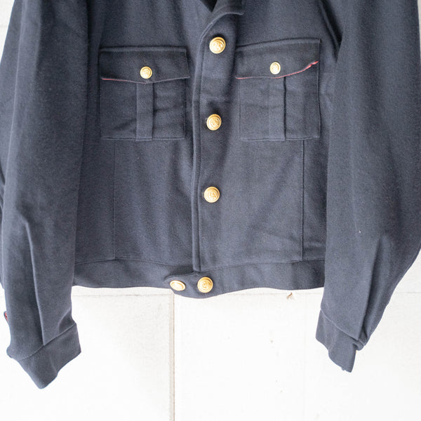 2000s Italian military dark navy wool short jacket 'dead stock'