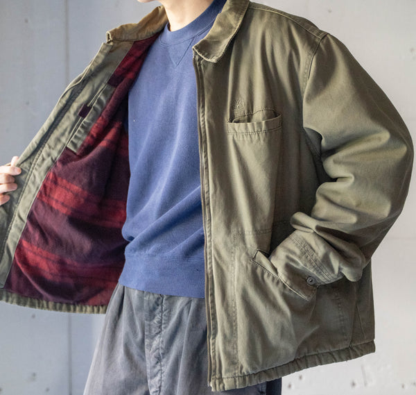 1990-00s 'Timberland' fade khaki color cotton work jacket