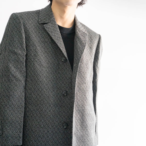 around 1970s Japan vintage black × white wool coat "dead stock"