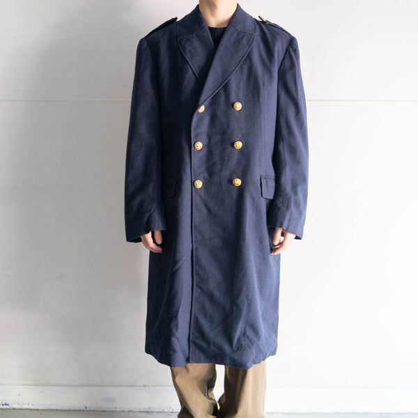 1970-80s French military dark navy wool coat -with gold buttons- 'mint condition'