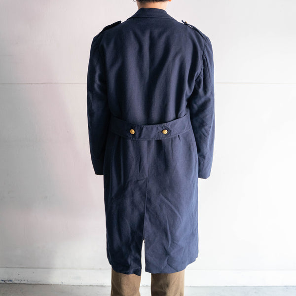 1970-80s French military dark navy wool coat -with gold buttons- 'mint condition'