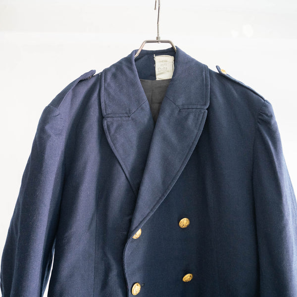 1970-80s French military dark navy wool coat -with gold buttons- 'mint condition'