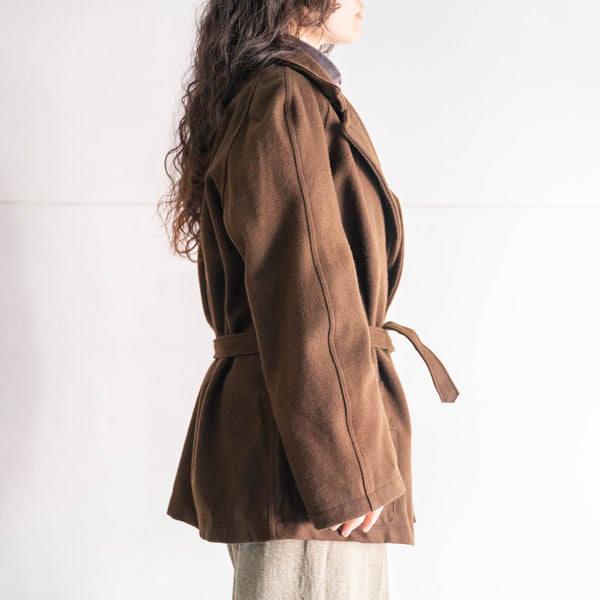 1960s Italian military brown color wool gown coat 'dead stock'-remake-