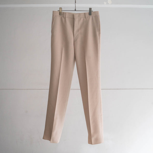 around 1980s japan vintage pink beige straight slacks -unusual fabric-