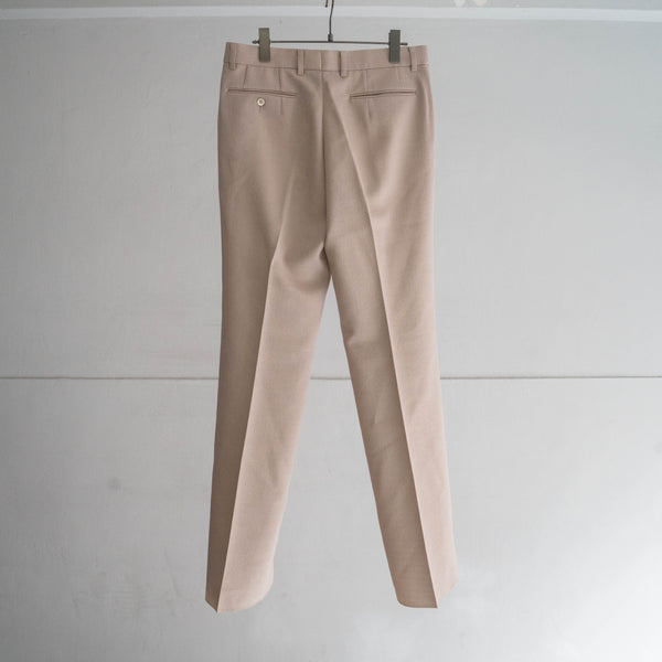 around 1980s japan vintage pink beige straight slacks -unusual fabric-