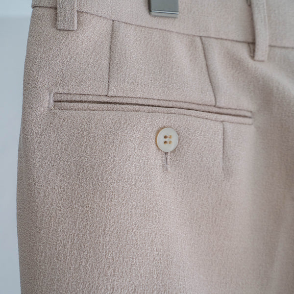 around 1980s japan vintage pink beige straight slacks -unusual fabric-