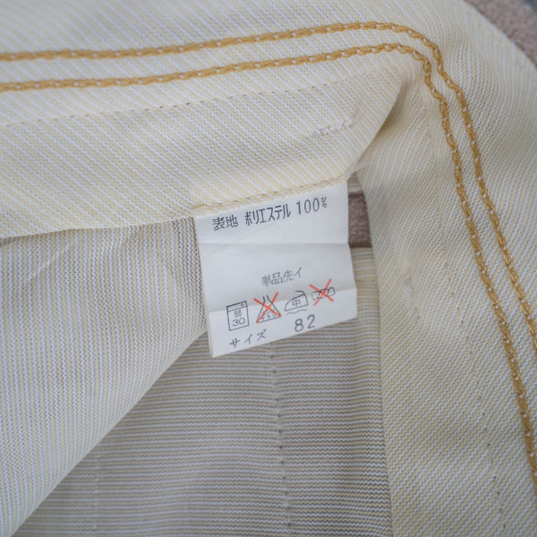 around 1980s japan vintage pink beige straight slacks -unusual fabric-