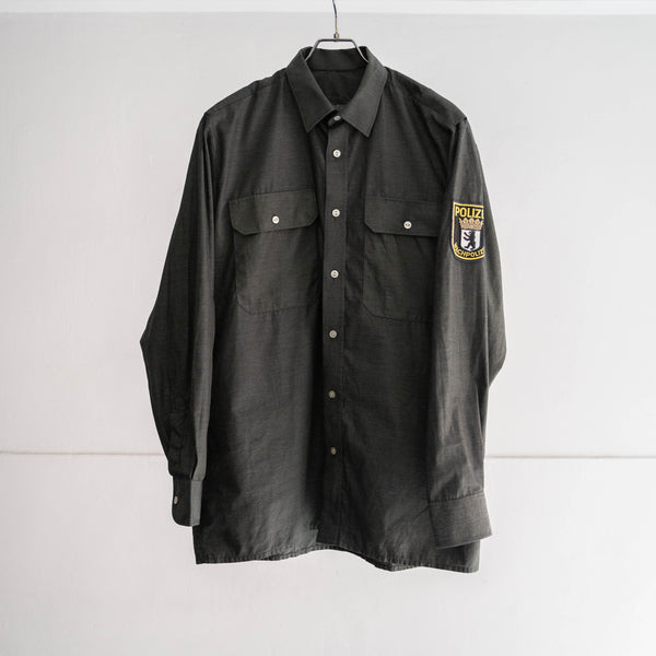 around 1990s Germany police work shirt 'dead stock' -black dyed-