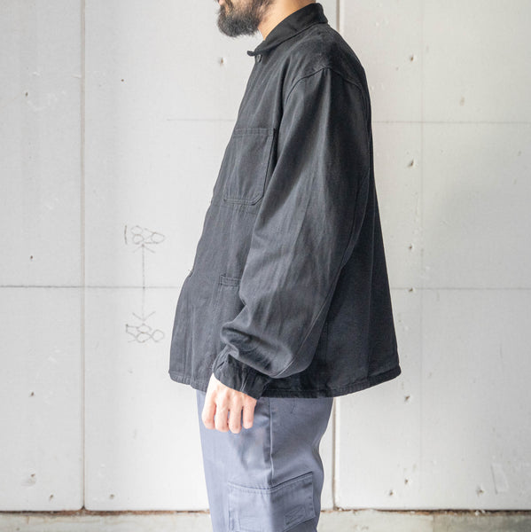 1970-80s France cotton twill work jacket 'black dyed'