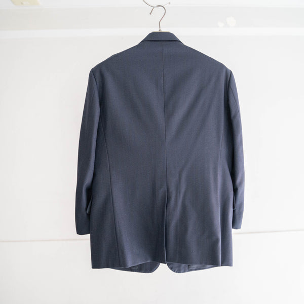 1970-80s Japan vintage dark navy base stripe wool jacket