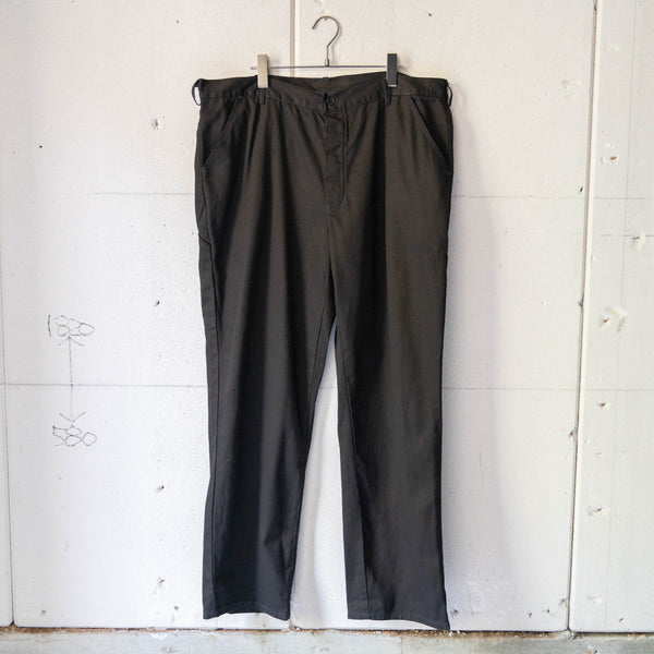 around 1980s Germany cotton twill work pants 'black dyed' -dead stock-