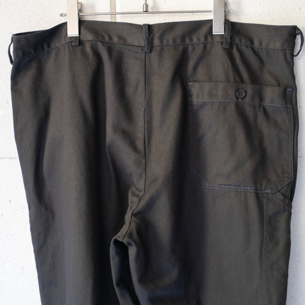 around 1980s Germany cotton twill work pants 'black dyed' -dead stock-