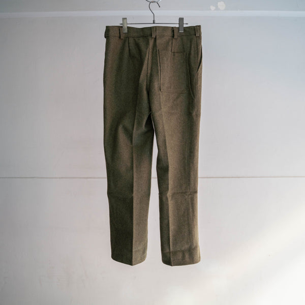 1960-70s Italian military khaki wool straight pants ‘dead stock’