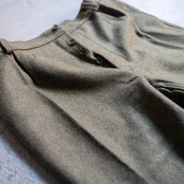 1960-70s Italian military khaki wool straight pants ‘dead stock’