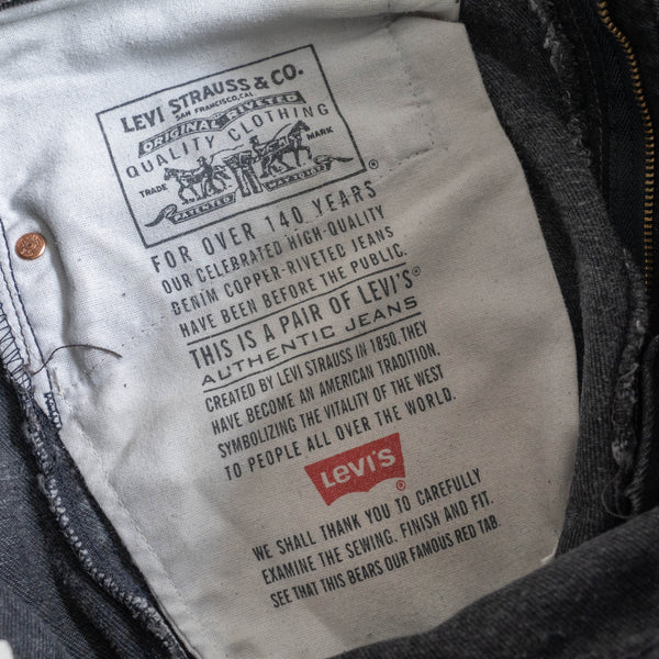 1990s "Levi's" 565 black denim pants -Made in USA-