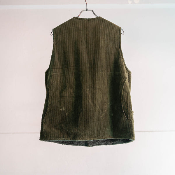 1980s Europe olive hunting vest -boa lining-