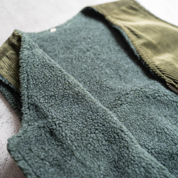 1980s Europe olive hunting vest -boa lining-