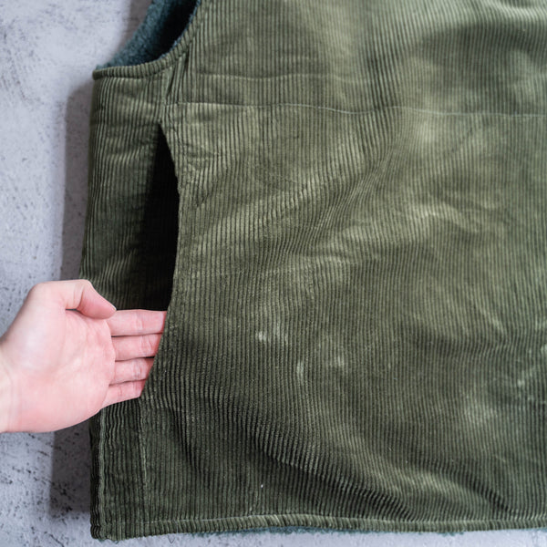 1980s Europe olive hunting vest -boa lining-