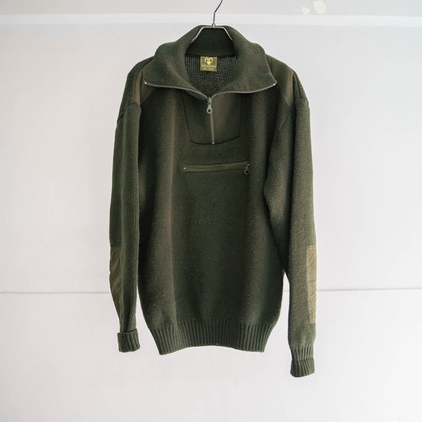 1990s Europe deep green pull over knit -military sampling-