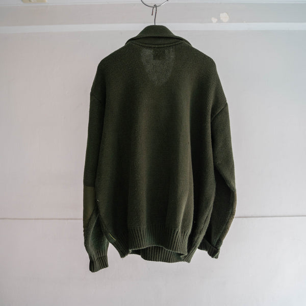 1990s Europe deep green pull over knit -military sampling-
