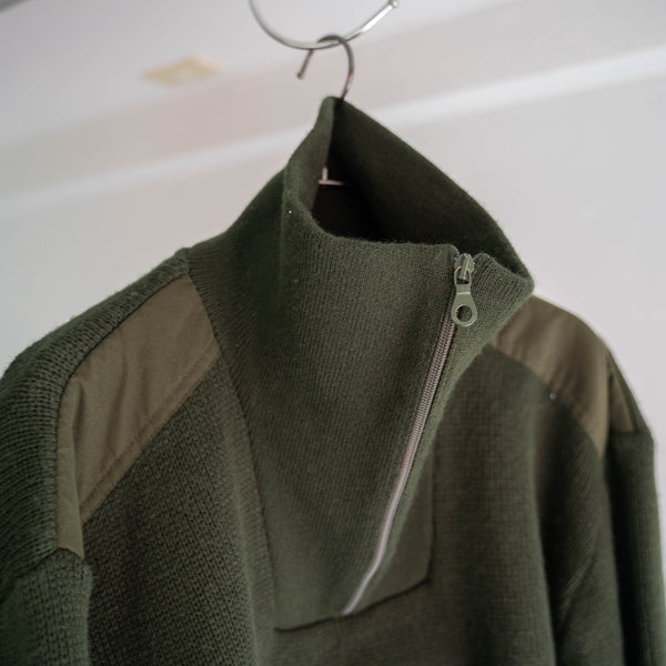 1990s Europe deep green pull over knit -military sampling-