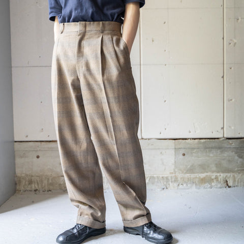 around 1990s Japan vintage brown check wool slacks