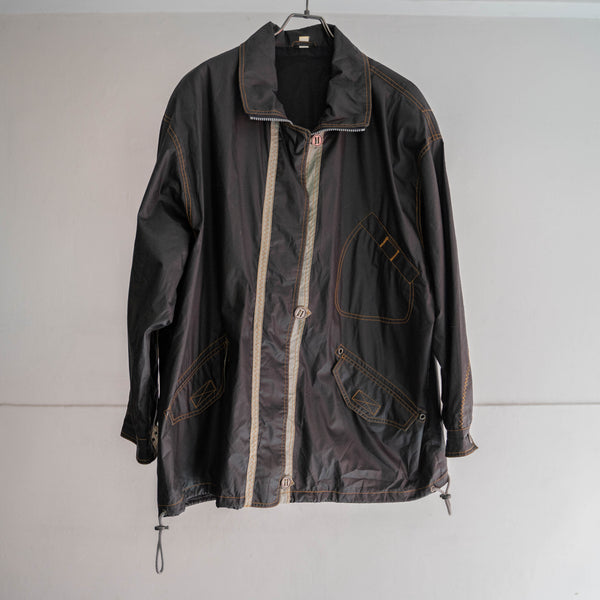 1990-00s silver gray tech half coat