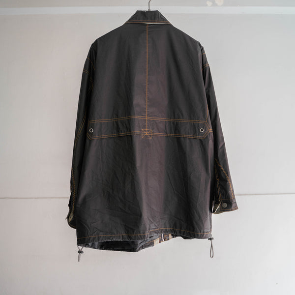 1990-00s silver gray tech half coat