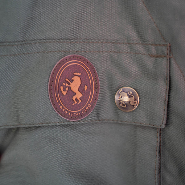 around 1990s Europe green fleece × nylon jacket -good detail- 'dead stock'