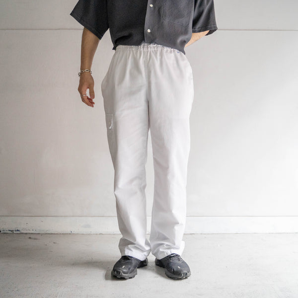 2000s Germany cotton  × poly chef pants -with single cargo pocket-