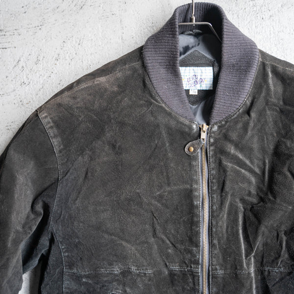 1990-00s black pig skin bomber blouson
