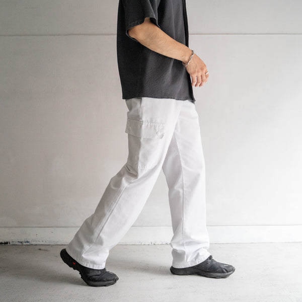 2000s Germany cotton  × poly chef pants -with single cargo pocket-